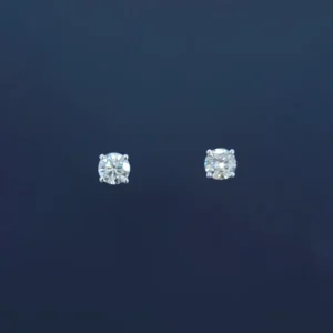 PT950 Cultured Diamond 4 Prong 50+50 Earrings