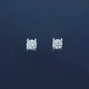 18K Cultured Diamond Bull's Head 1+1 Earrings