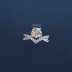PT950 Cultured Diamond 1.5 Carat Love Wing Women's Ring