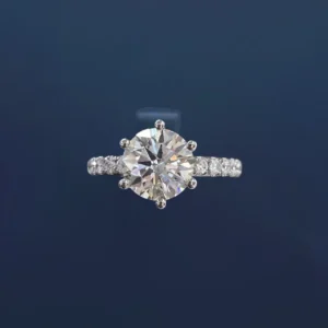PT950 Cultured Diamond 2 Carat Only Love 6 Prong Women's Ring