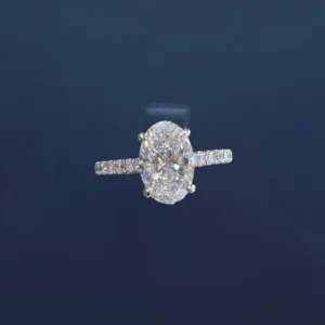 PT950 Cultured Diamond 2 Carat Pigeon Egg Women's Ring_1