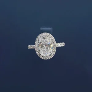 PT950 Cultured Diamond 2 Carat Pigeon Egg Women's Ring_2