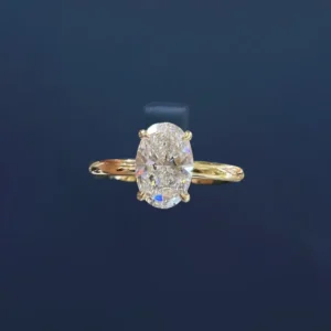 18K Cultured Diamond 1.5 Carat Pigeon Egg Women's Ring