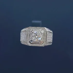 PT950 Cultured Diamond Luxury 1 Carat Men's Ring