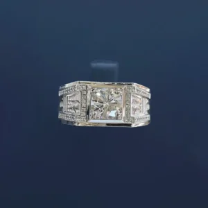 PT950 Cultured Diamond 1 Carat Maserati Men's Ring