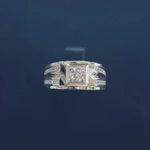 PT950 Cultured Diamond 53 Point Men's Ring