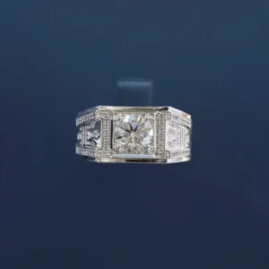 PT950 Cultured Diamond 1 Carat Maserati Men's Ring