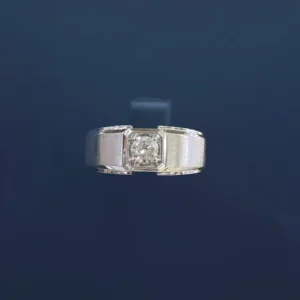 PT950 Cultured Diamond 30 Point Men's Ring - 1