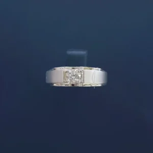 18K Cultured Diamond 30 Point Men's Ring - 1