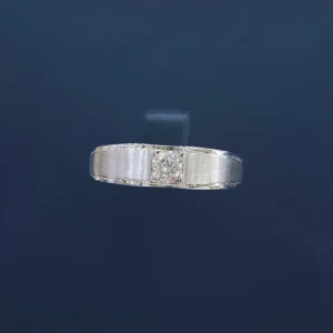 18K Cultured Diamond 30 Point Men's Ring - 3