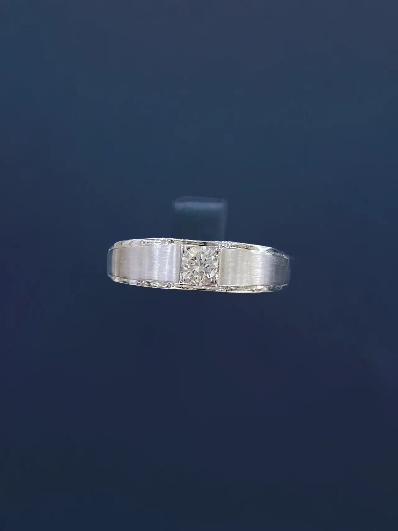 18K Cultured Diamond 30 Point Men's Ring - 3