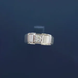 PT950 Cultured Diamond 30 Point Men's Ring - 2