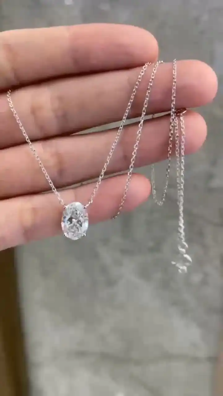 Oval Diamond Necklace