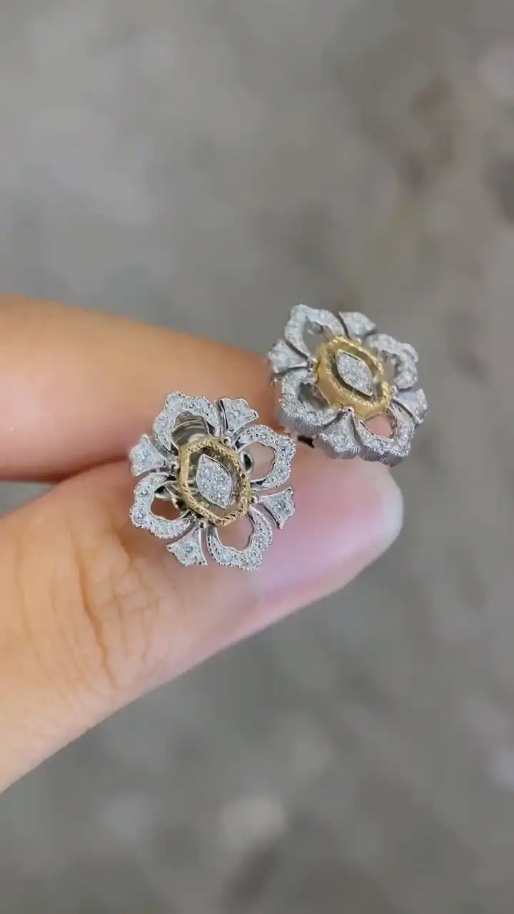 Buccellati Wire Drawing Process Diamond Earrings - Image 4