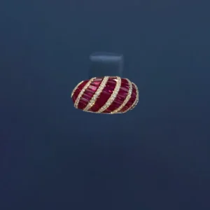 18K Rose Gold Ruby Ring for Women - 1