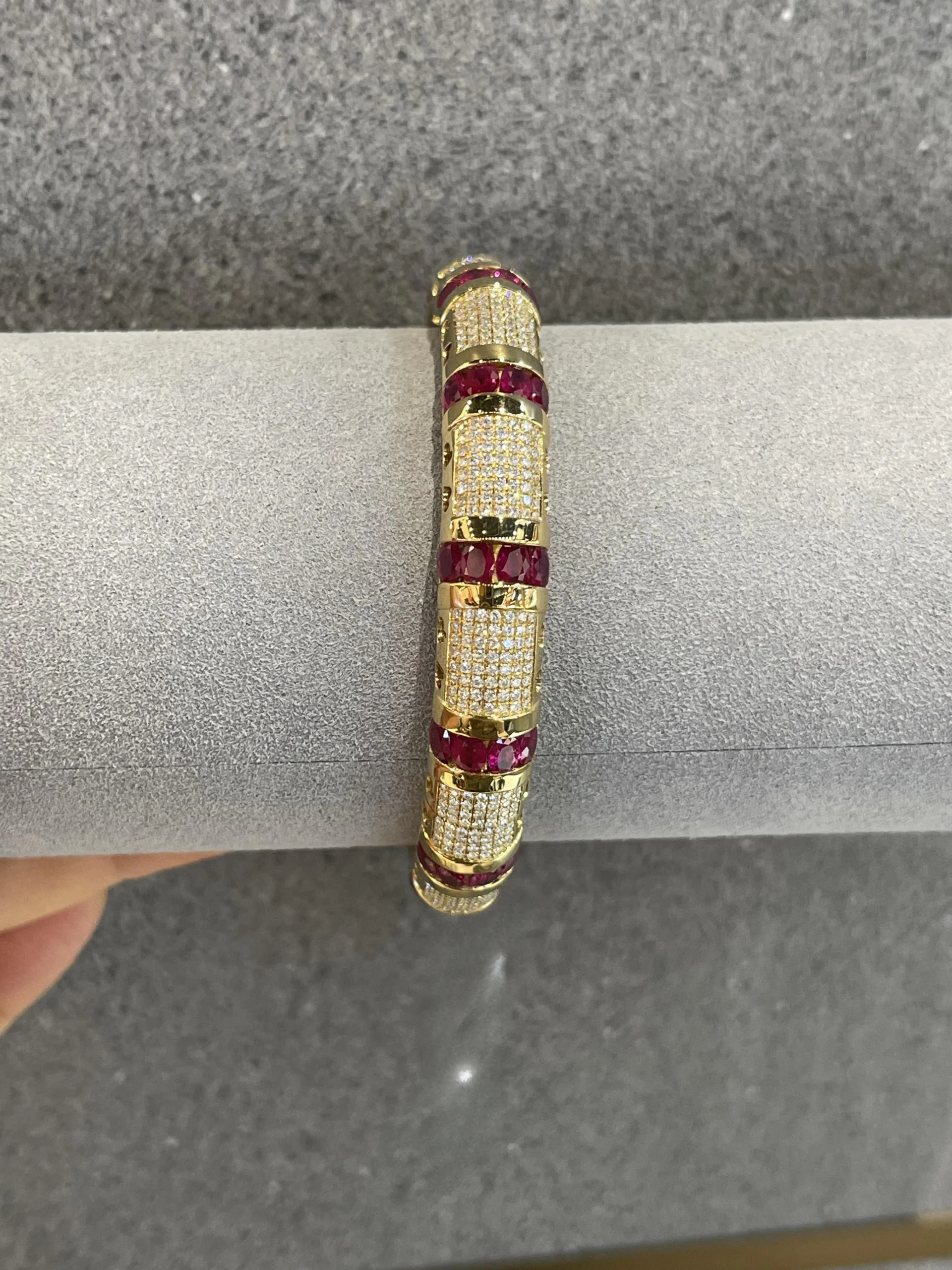 18K Rose Gold Ruby Bangles-1