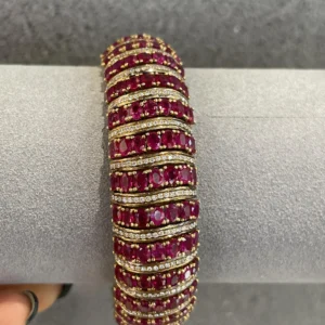 18K Rose Gold Ruby Bangles-2